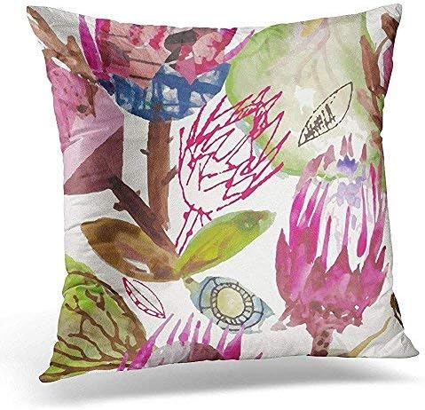 Fhdang Decor Lovely Fashion Funny Throw Pillows Cover Cases Protea/African Pattern/Cape Town/fynbos/Decorative Cushion Pillowcases Square Christmas,Wedding,Anniversary Romantic Gifts