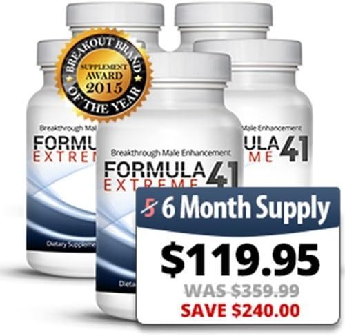 Formula 41 Extreme 6-Month Supply - 100% Genuine - Official Distributor of Formula 41 Extreme, Male Enhancement Testosterone Booster Natural Performance Enhancer Libido Enhancer
