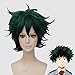 netgo Short Green Cosplay Wigs Short Fluffy Boy Male Full Anime Hair Wigs