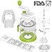 LOVKITCHEN Multi-functional Spiral Vegetable Slicer Set Hand Crank Manual Food Processor/Chopper, Blender, Shredder, Meat Grinder, Citrus Juicer, Mandoline Slicer Set With 5 Interchangeable Blades