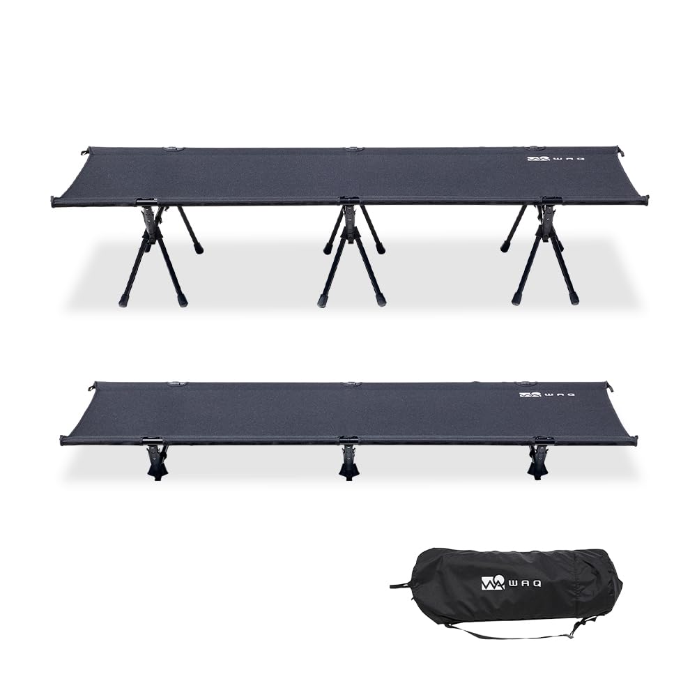 WAQ 2WAY キャンプ コット 静音 軽量 折りたたみベッド 耐荷重150kg ハイ/ロー切替可能