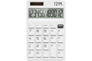EooCoo Large Size Basic Standard Calculator, Office Desk Accessories, 12 Digit Desktop Calculator with Large LCD Display for Office, School, Home & Business Use, Modern Design