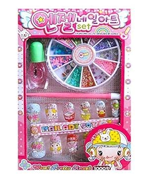 Gur Sarnam Collection Designer Nail Art Kit for Girls, Birthday Return Gift with Artificial Nails (4 Pcs Set).