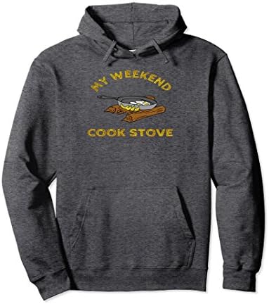 Unisex My Weekend Camping Cook Stove Hoodie Campfire Eating Large Dark Heather