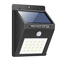 Foco Solar,Luces Solares 20 LED,1200mAh Lámparas Solares de Pared Impermeable,Luz de solar,Luces de Exterior con Sensor de Movimiento Batería Solar Exterior para Jardín,Patio,Camino,Escalera- iPosible