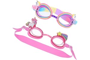 FRCOLOR 2pcs Anti-fog UV Protection Swimming Goggles for Lightweight Swim Eyewear with Unicorn Design