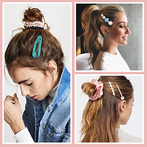 32 Pcs Pearl Acrylic Large Medium Mini Hair Clips Pins Barrette Hair