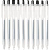 Muji Smooth Gel Ink Ballpoint Pen Knock Type 10-Pieces Set, 0.5 mm Nib Size, Black
