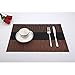 Placemats, GoFriend® 6 PCS PVC Woven Placemats For Dining Table Washable Heat-resistant Vinyl Table Mats, 12'' by 18'' - Coffee