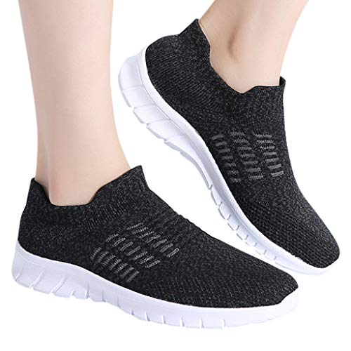 Fainosmny Women Work Shoes Soft Bottom Sport Running Shoes Pea Shoes Junior Girl Back to School Sneakers Dark Gray - Thumbnail 6