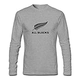 CHENGXINGDA Men's All Blacks Logo Long Sleeve T-shirt