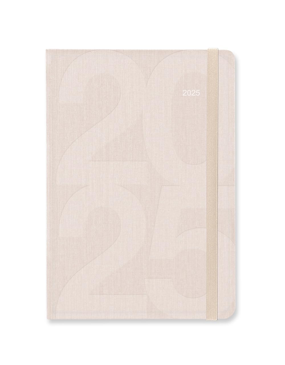 Letts of London Block A5 week to view 2025 diary - sand