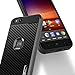 NageBee For ZTE ZFive G/ZFive C (Z557BL,Z558V), Fanfare 3 (Z852), ZTE Avid 4 (Z855)/AVID (557) w/[Full Cover Tempered Glass Screen Protector] [Frost Clear] Carbon Fiber Slim Cover Case -Black