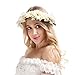 Valdler Daisy Flower Crown with Adjustable Ribbon for Festivals Party