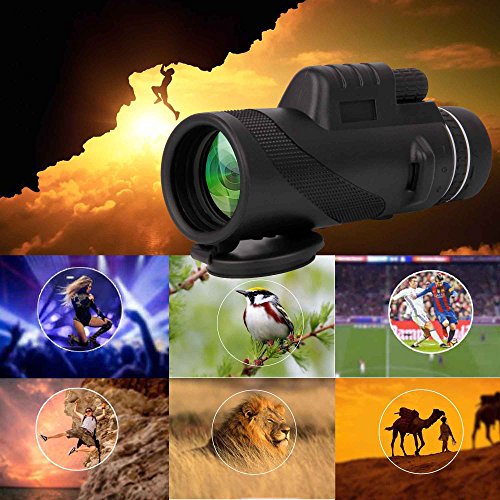 Monocular Dual Focus Optics Zoom 40X60 Single-tube Telescope Waterproof Wide Angle Lens With Tripod For Phone Bird Watching Camping Hiking Hunting Live Concert Surveillance