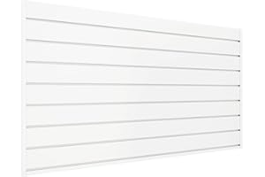 Neoaider Slatwall Panel 4 FT x 2 FT, Interlocking Slat Wall Paneling, Wall Mounted PVC Slat Wall Panels, Suitable for Garage Storage, Slatwall Board, Shelves - White