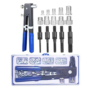 Honelife 86PCS Rivet Nut Tool Kit Set Blind Rivet Nut Hand Riveter Wrench Threaded Insert Tool Rivet Nut Gun with Metric Rivet Nuts Assortment M3 M4 M5 M6 M8