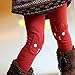 Shouhengda Kid Girl Winter Rabbit Printed Leggings Warm Fleece Pants