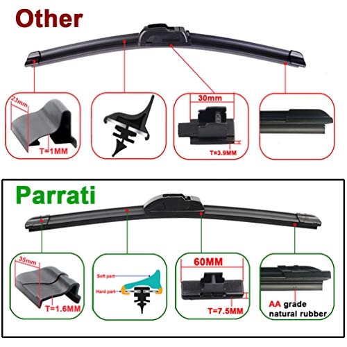 PARRATI Premium AllSeason Windshield Wiper Blades OEM QUALITY 22"+21