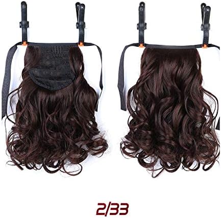 Short Wavy Ponytail Heat Resistant Drawstring Hairpiece Black Brown Hair Tail Natural Synthetic Clip In Hair Extensions,2-33,10inches