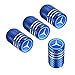 QINGTECH Valve Stem Caps,Tire Caps for Car,Motorbike,Trucks,Bike and Bicycle Aluminum 4pcs (blue)