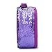 Sequin Lunch Box for Girls Flip Durable Thermal Reusable Lunch Tote Glitter Insulated School Lunch Bag (Purple)