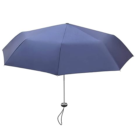 Manual Mini Polyester Fabric Blue Umbrella