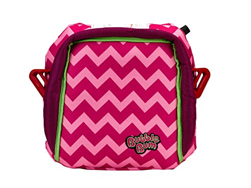 BubbleBum Backless Inflatable Travel Booster Car Seat, Pink Chevron