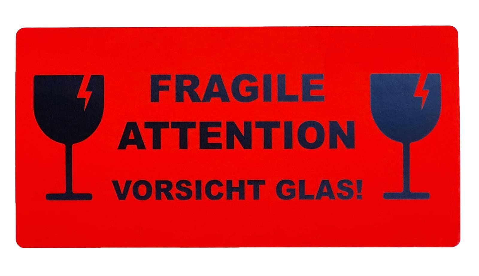 50 Stickers Labels Shipping Stickers Fragile Attetion Caution Glass