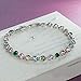 QIANSE White Gold Plated Tennis Bracelet Multicoloured Swarovski Crystals Fashion Jewelry for Women Christmas Gifts Birthday Gifts for Women Girls Daughter Sister Friends Anniversary Gifts for Her