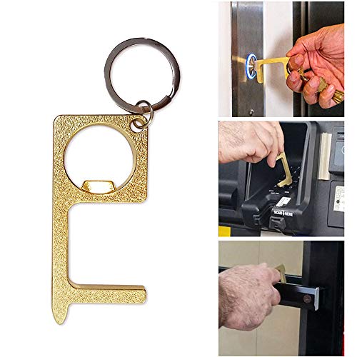 2PCS Non-Contact Door Opener Tool, Portable Button Pusher, Reusable Keychain Corkscrew Non-Contact Door Opener Tool