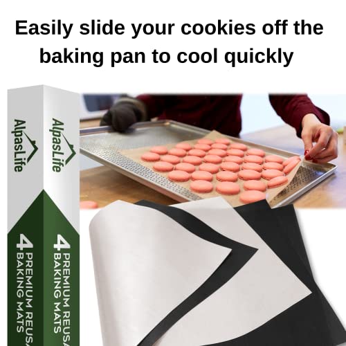 Nonstick Reusable Baking Mats for Oven, Set of 4 MultiPurpose Oven