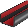 Rubber Edge Trim, Self-Adhesive U Channel Edge Protector for Plywood, Cabinet, 3/4" Wood Edge Banding, Flexible Furniture Repair, EPDM Material, Fit 3/4"(19mm), Length 20Ft, Black Color