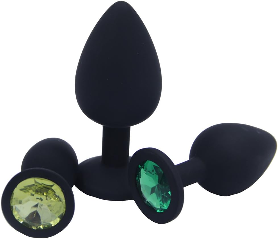 HITARO 3Pcs/Set Silicone Anal Pugs Trainer Sets Exercise Six Product for Women Men (Black)