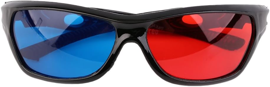 3D Glasses,Universal 3D Glasses Black Frame Red Blue 3D Visoin Glass for Dimensional Anaglyph Movie Game DVD Video TV