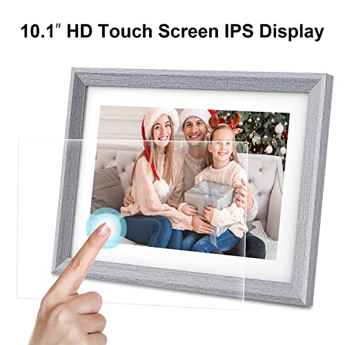 FRAMEO Digital Picture Frame WiFi 10.1 inch IPS Touch Screen HD Display