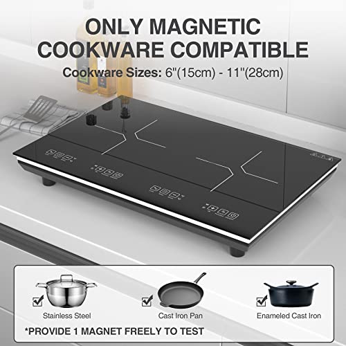 VBGK Double Induction Cooktop, 4000W Countertop Burner Hot Plate LCD