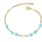 TaYolnFaSo Handmade Natural Stone Stretch/Stackable Bracelet 18K Gold Plated Link Tennis Bracelet Braided Rope Jewelry Gift for Women