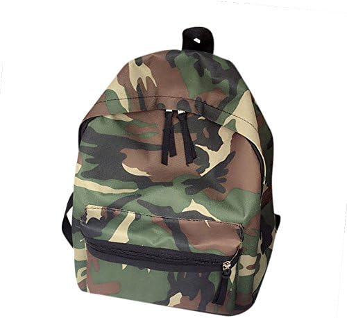 Fashionable Woman's Camouflage Canvas Backpack Casual School Double Shoulder Bag Large Capacity Lightweight Travel Bag