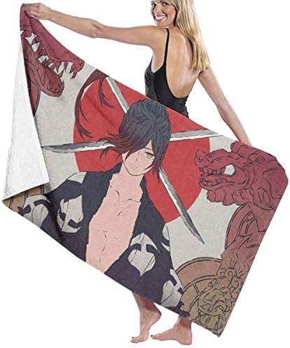 DwayneDennis Dororo Hyakkimaru Microfiber Luxury Beach Towel Large Thick Body Towel Blanket Soft Anime Bath Towel Bathroom Towel Quick Dry Yoga Shower Towel Gym Towels 51 X 31.5 in