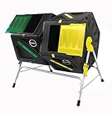Miracle Gro Dual Chamber Tumbling Composter, 105 L/27.7 gallon Each Chamber