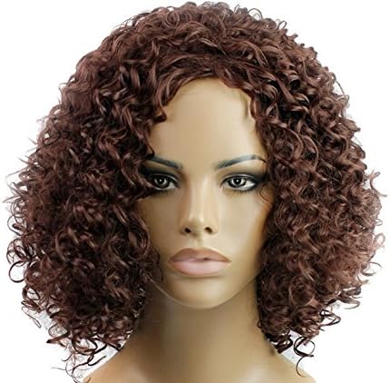 New Women's Full Curly Wavy Fashion Glamour Hair Wig+ Wig Cap (Curly Brown)