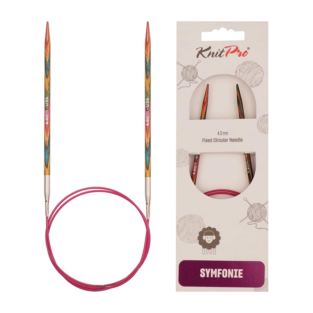 KnitPro Symfonie Fixed Circular Needles 10" (25cm) | 4.00mm