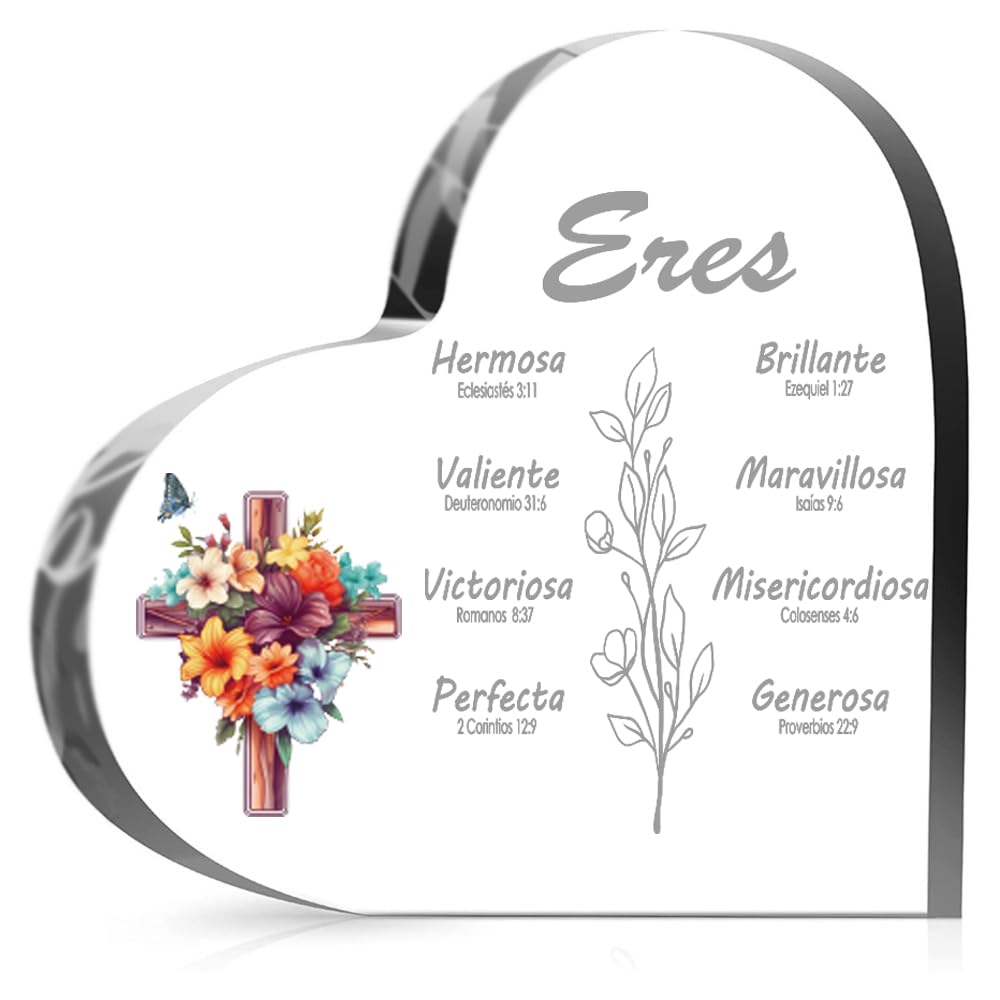 Photo 1 of 1step2dream Spanish Christian Gifts for Women | Religious Inspirational Gifts with Bible Verse Prayers Gifts | Scripture Gifts for Valentines,Birthday Gifts (Acrylic)