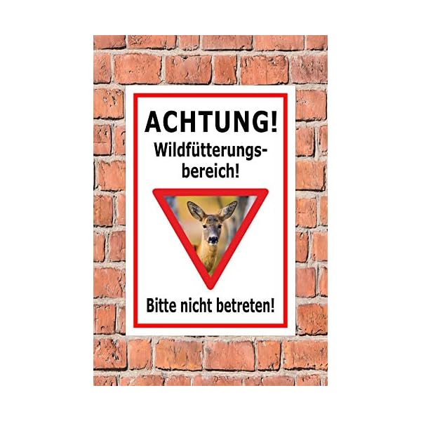 Melis Folienwerkstatt Schild Wildfütterungs-Bereich - 60x40cm - Bohrlöcher - 3mm Aluverbund – 20 VAR S00359-189-B – Bild 3
