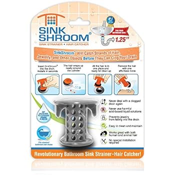 SinkShroom The Revolutionary Sink Drain Protector Hair Catcher/Strainer/Snare, Gray
