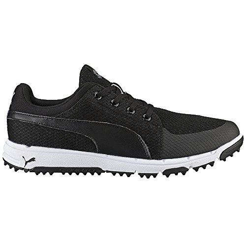 PUMA Men's Grip Sport Golf Shoe, Black/White, 11.5 Medium