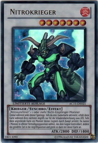 Amazon 遊戯王 ドイツ語版 Ac11 De021 Nitrokrieger Nitro Warrior ニトロ ウォリアー Limitierte Auflage Limited Edition ウルトラレア トレカ 通販