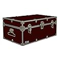 C&N Footlockers - Full-Size Happy Camper Trunk - #1 Summer Camp Trunk - Made in the USA - Steel Footlocker with Lid Stay - 32 x 18 x 13.5 Inches (Maroon)