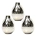 Hosley Set of 3 Metal Bud Vases - Your Choice of Colors. 4.5 Inch High. Ideal Accent Piece for Coffee and Side Tables as Well as Dried Floral Arrangements (1-Silver Finish)
